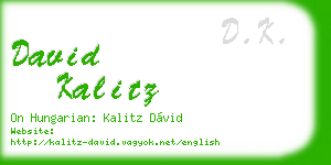 david kalitz business card
